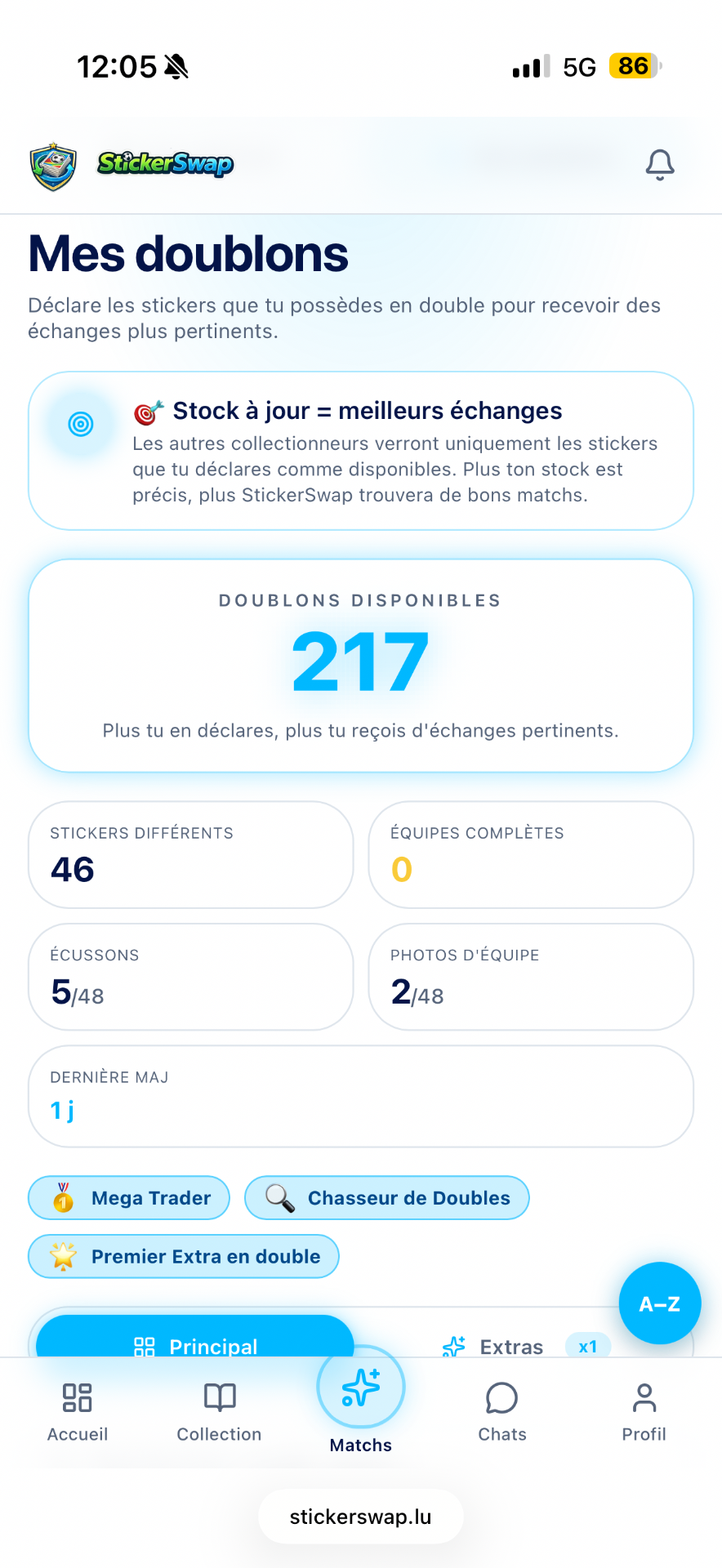 StickerSwap — Gère tes doublons